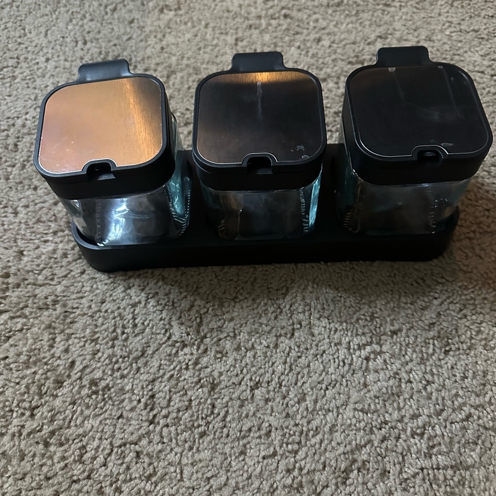 Amazon Black and Silver Spice Jar Set - Picture 2 of 5